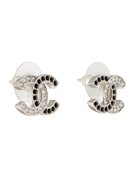 Chanel Strass CC Stud Earrings 